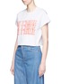 Front View - Click To Enlarge - TOPSHOP - 'JE T'AIME' slogan print cropped T-shirt