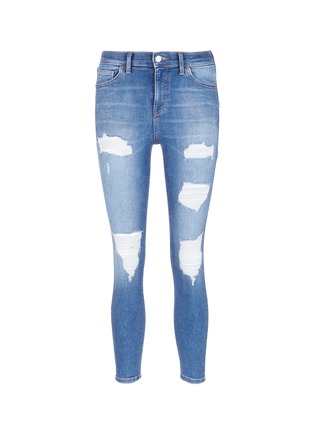 Main View - Click To Enlarge - TOPSHOP - 'Jamie' distressed cropped skinny jeans