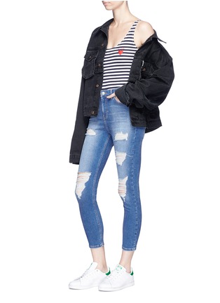 Figure View - Click To Enlarge - TOPSHOP - 'Jamie' distressed cropped skinny jeans