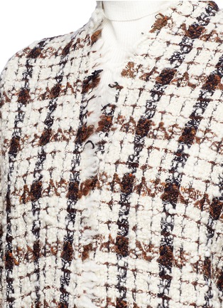 Detail View - Click To Enlarge - ISABEL MARANT - 'Oliana' check plaid oversized frayed tweed jacket