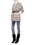 Figure View - Click To Enlarge - ISABEL MARANT - 'Oliana' check plaid oversized frayed tweed jacket