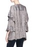 Back View - Click To Enlarge - ISABEL MARANT - 'Basile' ruffle metallic sequin top