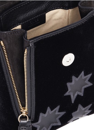 Detail View - Click To Enlarge - CHLOÉ - 'Faye' reverse star appliqué mini velvet backpack