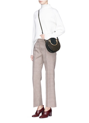 Figure View - Click To Enlarge - CHLOÉ - 'Pixie' small bracelet handle panelled leather crossbody bag