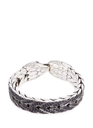 Figure View - Click To Enlarge - JOHN HARDY - Diamond sapphire silver weave effect Eagle bracelet