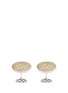 Main View - Click To Enlarge - JOHN HARDY - 18k yellow gold silver hammered oval cufflinks