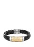 Main View - Click To Enlarge - JOHN HARDY - 18k yellow gold silver hammered charm braided leather bracelet
