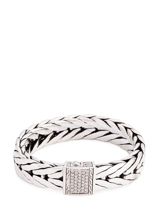Main View - Click To Enlarge - JOHN HARDY - Diamond silver weave effect link chain bracelet