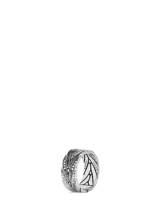 Main View - Click To Enlarge - JOHN HARDY - Diamond spinel silver weave effect ring