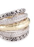 Detail View - Click To Enlarge - JOHN HARDY - Diamond 18k yellow gold silver five row ring