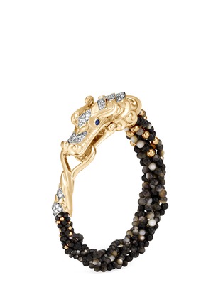 Main View - Click To Enlarge - JOHN HARDY - Diamond mother of Pearl beaded 18k yellow gold Naga bracelet