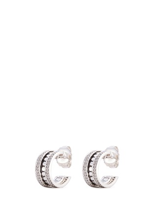 Main View - Click To Enlarge - JOHN HARDY - Diamond silver dotted hoop earrings