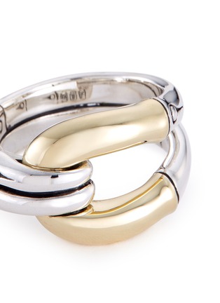 Detail View - Click To Enlarge - JOHN HARDY - 18k yellow gold silver bamboo hoop ring