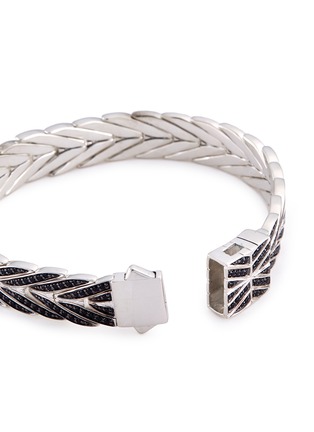 Detail View - Click To Enlarge - JOHN HARDY - Sapphire spinel silver weave effect link chain bracelet