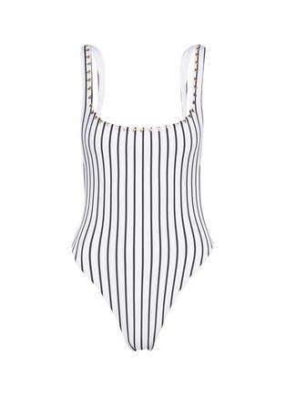 Main View - Click To Enlarge - SAME SWIM - 'The Goddess' stud stripe one-piece swimsuit