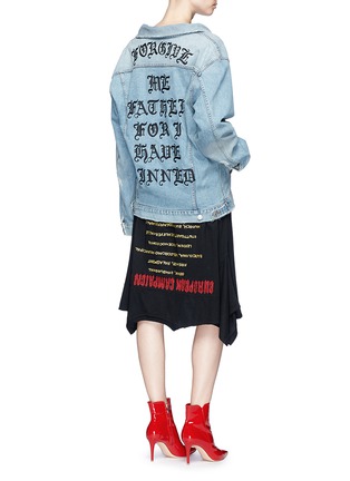 Figure View - Click To Enlarge - ADAPTATION - 'Forgive Me' embroidered denim jacket
