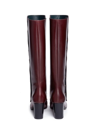 Back View - Click To Enlarge - MULBERRY - 'Marylebone' press stud knee high leather boots