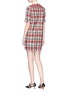 Figure View - Click To Enlarge - GUCCI - 'Nymphaeum' slogan patch bow brooch tweed dress