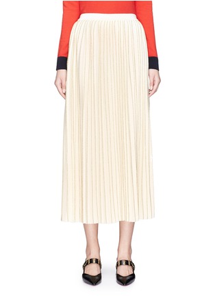 Main View - Click To Enlarge - GUCCI - Metallic Lurex stripe plissé pleated knit skirt