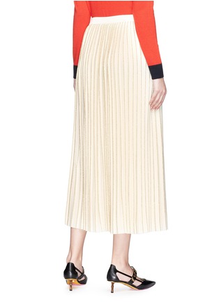 Figure View - Click To Enlarge - GUCCI - Metallic Lurex stripe plissé pleated knit skirt