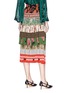 Back View - Click To Enlarge - GUCCI - 'Acid Blooms' patchwork print tiered plissé pleated silk crepe skirt