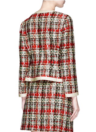 Figure View - Click To Enlarge - GUCCI - Bow cropped tweed jacket