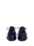 Front View - Click To Enlarge - SACAI - Leather and lambskin shearling platform loafer slides