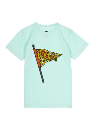 Main View - Click To Enlarge - MARIO CARPE X LANE CRAWFORD - Pizza flag print kids T-shirt