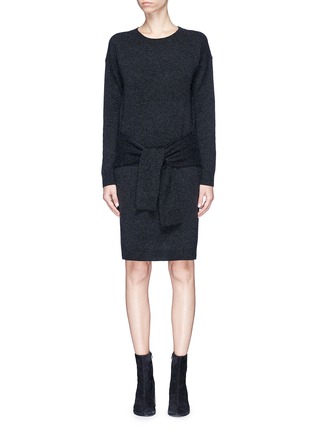 Main View - Click To Enlarge - VINCE - Waist strap wool-cashmere dress