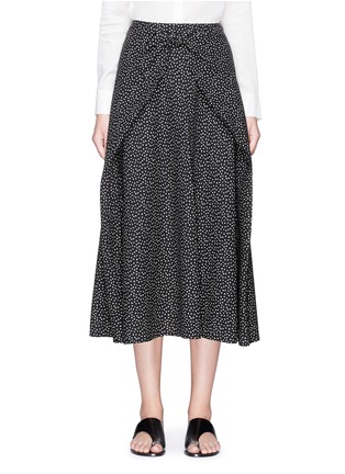 Main View - Click To Enlarge - VINCE - Tie flap star print crepe midi skirt