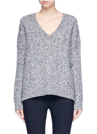 Main View - Click To Enlarge - VINCE - V-neck cable knit sweater