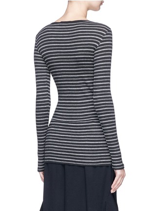 Figure View - Click To Enlarge - VINCE - Stripe rib jersey long sleeve T-shirt