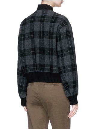 Figure View - Click To Enlarge - VINCE - Wool-blend check plaid melton bomber jacket