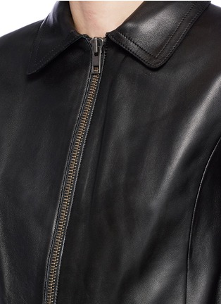 Detail View - Click To Enlarge - VINCE - Detachable collar lambskin leather jacket