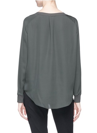 Back View - Click To Enlarge - VINCE - Silk satin long sleeve top