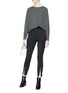 Figure View - Click To Enlarge - VINCE - Silk satin long sleeve top