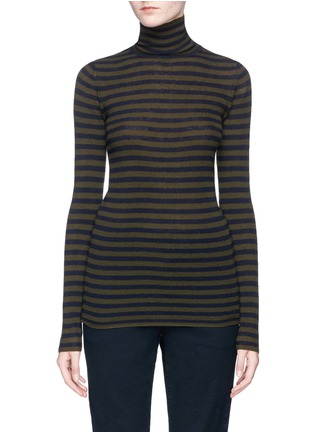 Main View - Click To Enlarge - VINCE - Stripe cashmere turtleneck sweater