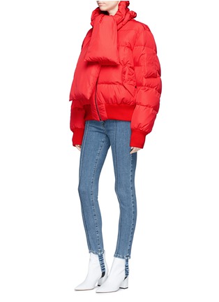 Figure View - Click To Enlarge - MAGDA BUTRYM - 'Starling' scarf oversized quilted puffer jacket
