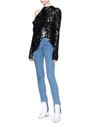 Figure View - Click To Enlarge - MAGDA BUTRYM - 'Oxford' cutout shoulder sequin knit top
