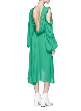 Figure View - Click To Enlarge - MAGDA BUTRYM - 'Calgiari' cutout shoulder silk midi dress