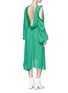 Figure View - Click To Enlarge - MAGDA BUTRYM - 'Calgiari' cutout shoulder silk midi dress
