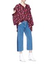 Figure View - Click To Enlarge - MAGDA BUTRYM - 'Forli' cutout shoulder floral print silk shirt