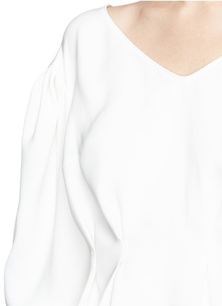 Detail View - Click To Enlarge - MAGDA BUTRYM - 'Lucena' faux pearl pleated silk top