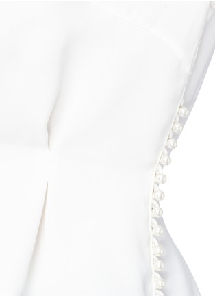 Detail View - Click To Enlarge - MAGDA BUTRYM - 'Lucena' faux pearl pleated silk top
