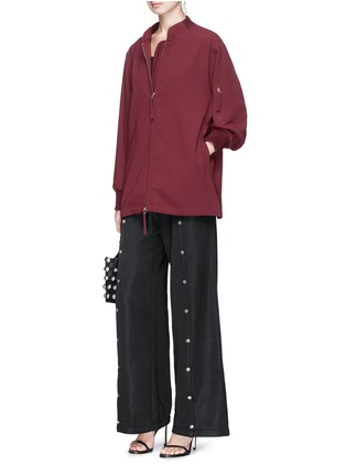 Figure View - Click To Enlarge - T BY ALEXANDER WANG - Oversized crepe bomber jacket