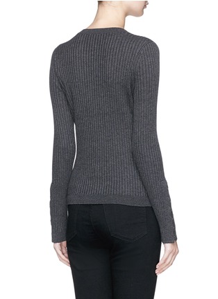 Back View - Click To Enlarge - T BY ALEXANDER WANG - Hook-and-eye cuff rib knit sweater