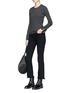 Figure View - Click To Enlarge - T BY ALEXANDER WANG - Hook-and-eye cuff rib knit sweater