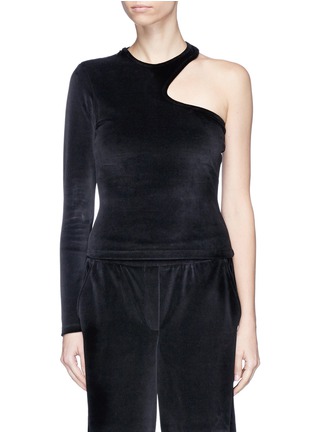 Main View - Click To Enlarge - T BY ALEXANDER WANG - One-shoulder velour top