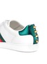 Detail View - Click To Enlarge - GUCCI - 'Ace' glass pearl studded leather sneakers