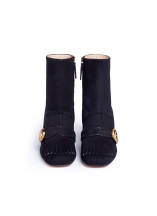 Front View - Click To Enlarge - GUCCI - Kiltie fringe suede boots